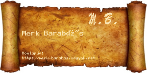 Merk Barabás névjegykártya